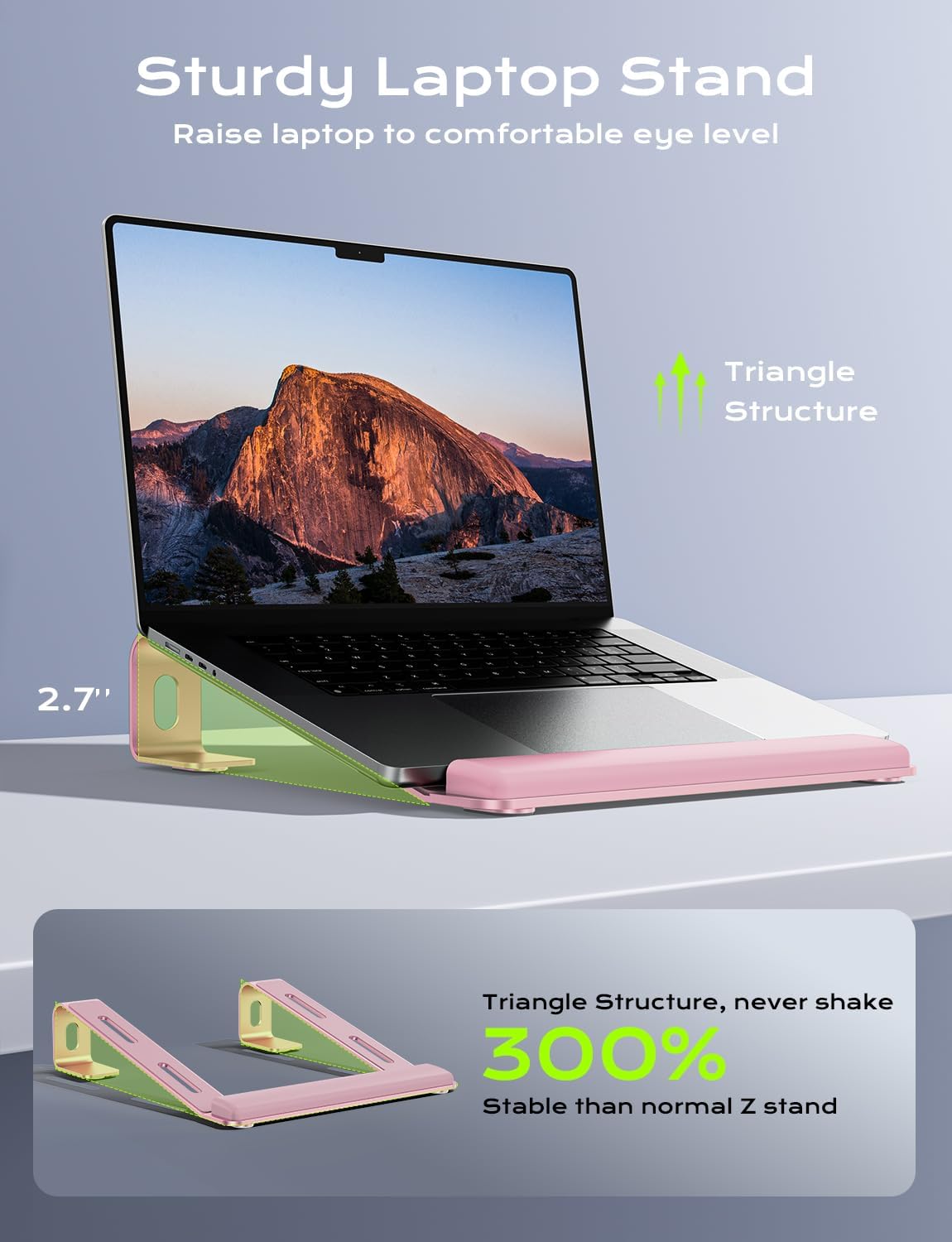 JCZT Clear Acrylic Laptop Stand for Desk, with Wrist Rest, Ergonomic Detachable Mount Compatible with 10-17'' All Laptops Such as MacBook Air Pro/HP/Dell/Lenovo