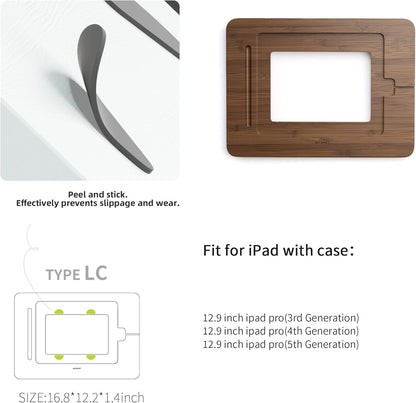 AFOOYO Bamboo Tablet Drawing Stand - Portable & Adjustable 5 Angles,Laptop Stands Riser, Book Reading Stand,Compatible with 9.7/10.2/10.5/10.9/11 inches