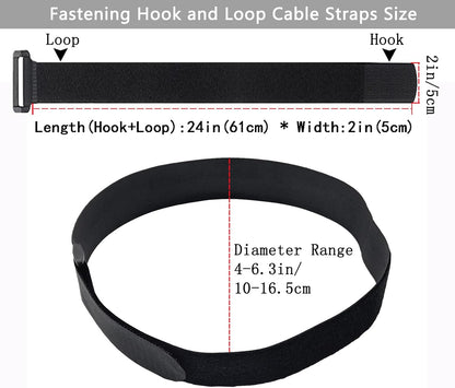20 Pack (12 x 1 Inch) Reusable Fastening Cable Straps,Adjustable Multi-Purpose Hook and Loop Straps Nylon Cable Ties for Wire Cable Management Home Office Garage Outdoor Organization