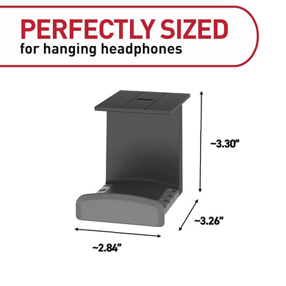 Command Headphone Hanger, 1 Holder and 4 Strips, Holds a 2.7" Wide Band, White, Great for Damage-Free Electronics Organization for Wired or Wireless Headphones