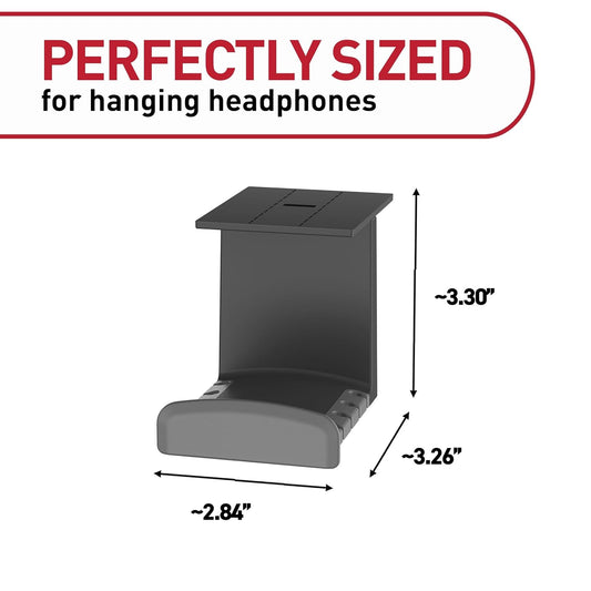 Command Headphone Hanger, 1 Holder and 4 Strips, Holds a 2.7" Wide Band, White, Great for Damage-Free Electronics Organization for Wired or Wireless Headphones