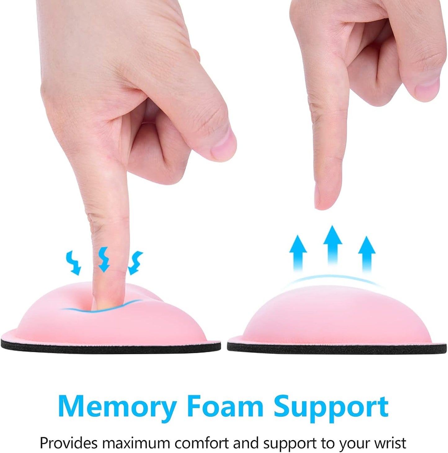 Dapesuom Mouse Wrist Rest, Ergonomic Memory Foam Mouse Wrist for Computer Desk Mats Support, PU Leather Hand Rest Pad Cushion for Gaming, Laptop, Men, Women, Pain Relief & Easy Typing, Black