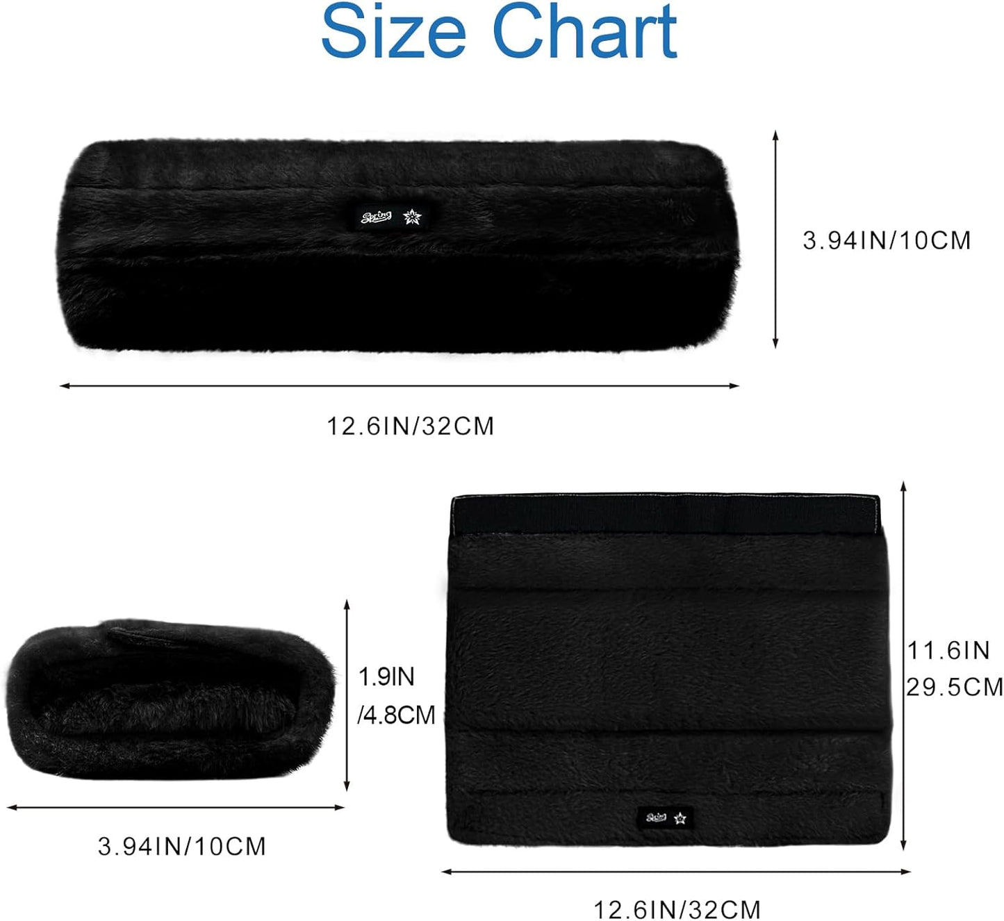 SPRING SEAON Wheelchair Armrest Covers 2 Pack Soft Memory Foam Wheelchair armrest Pads Wicking Washable for Office Transport Chair (Black)