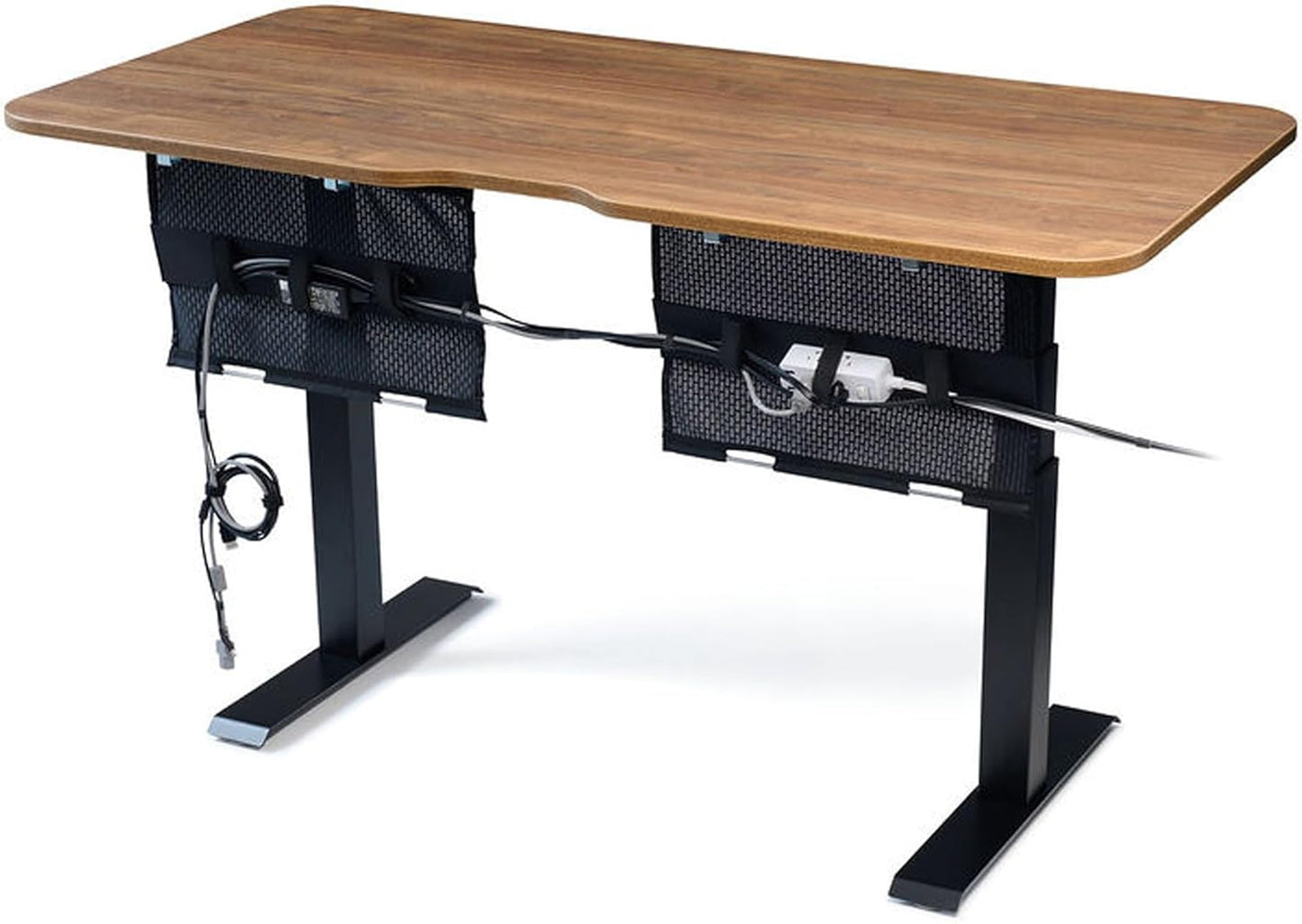 PERFECT POSTURE Mesh Cable Organizer – Under Desk Cable Management with Adjustable Straps, Flexible Mesh, Easy-Access Design, & Standing Desk Compatible – 37.4” (Gray)