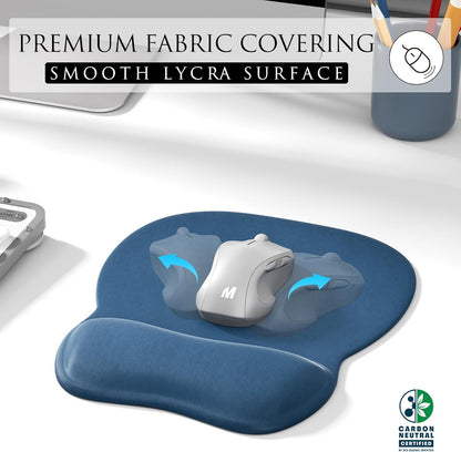 MROCO Ergonomic Mouse Pad with Gel Wrist Rest, Smooth Wrist Support Surface, Non-Slip PU Base for Pain Relief, Comfortable Mousepad for Computer, Laptop, Office & Home, 9.4 x 8.1 in, Black