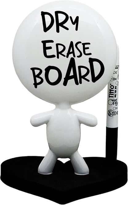 Dry Erase Board - TITTO in Love, Draw Your Ideas - Ceramic Doll - Black Office Design Desk - Coworkers Office Home Gift (Black)
