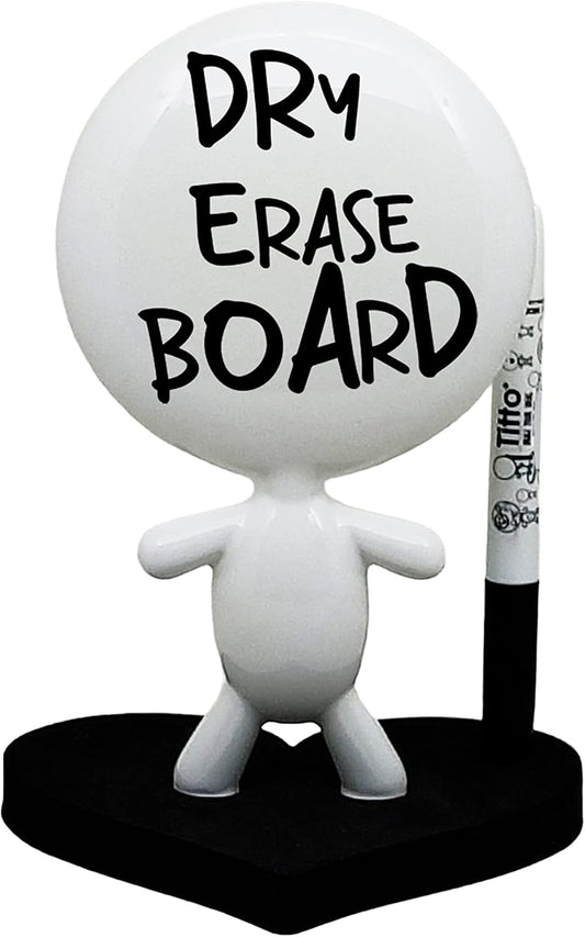 Dry Erase Board - TITTO in Love, Draw Your Ideas - Ceramic Doll - Black Office Design Desk - Coworkers Office Home Gift (Black)