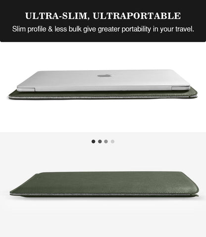 MoKo 9-11 Inch Tablet Sleeve, PU Leather Briefcase Slim Stylish Case Fits New 11-inch iPad Air M4 2026/iPad Pro M5, Air 5/4th 10.9, 10th Gen 10.9, 9/8. Gen 10.2, Tab S8/S9 11, Midnight Green