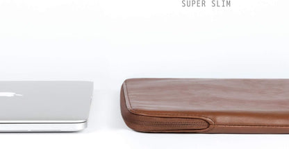 Comfyable Slim Protective Laptop Sleeve Compatible with 13/14 Inch MacBook Air & MacBook Pro M5/M4/M3/M2 Pro/Max 2026, Mac Travel Case, Laptop Pouch, Slim PU Leather Cover, Brown