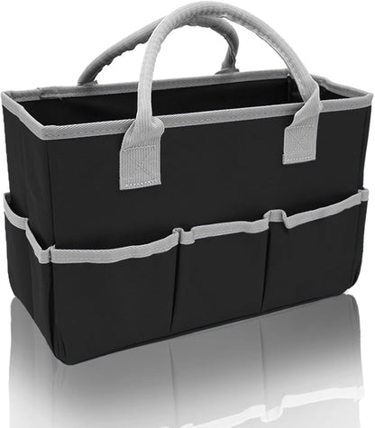 Cupohus Art Organizer Craft Storage Tote Bag with Pockets and Hadles, Oxford Fabric Carrying Caddy for Teacher, Officer, Artist, Traveler, and more – Pink