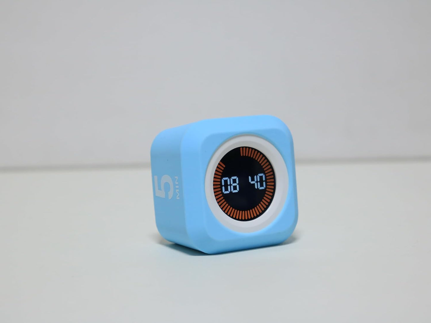 Rotating Cube Visual Pomodoro Timer 5, 25, 10 50 Minutes Preset + Custom Countdown, Rechargeable Desk Productivity Flip Timer with Detachable Silicone Cover for ADHD Study Work Kitchen School (White)