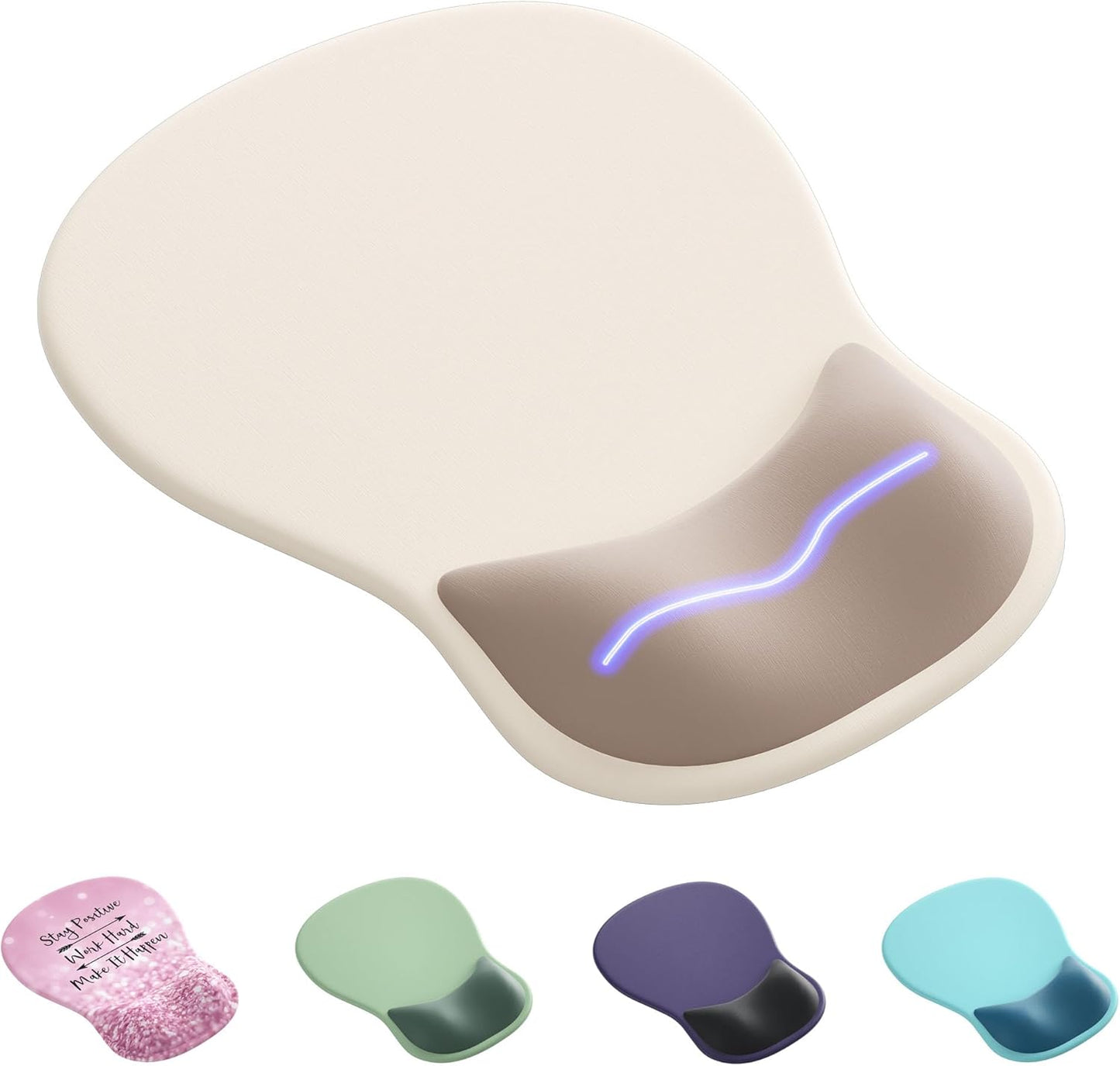 Ergonomic Mouse Pad with Wrist Rest,Cute Gel Mousepad Wrist Support - Small Mini Portable for Travel Mouse Pads for Desk Laptop,Computer,Office & Home Decor (Pink&Light Pink)