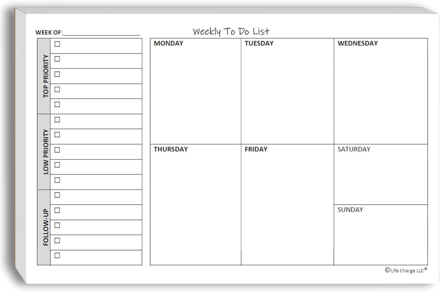 TO DO List Planner Notepad, 60 Page Planning Pad. Undated ToDo Checklist w/Priority & Note Sections. Organize & Track Projects, Clients or Daily Tasks. 8.5 X 11, A4 Tear Sheets.