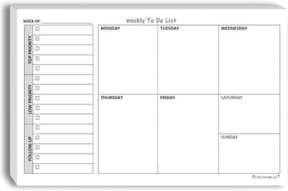 TO DO List Planner Notepad, 60 Page Planning Pad. Undated ToDo Checklist w/Priority & Note Sections. Organize & Track Projects, Clients or Daily Tasks. 8.5 X 11, A4 Tear Sheets.