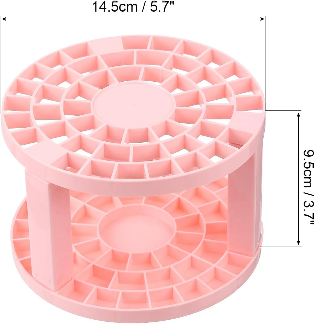 PATIKIL 1pcs White Minimalist Plastic Paint Brush Holder, 49 Holes Round Artist Desk Makeup Pencil Organizer