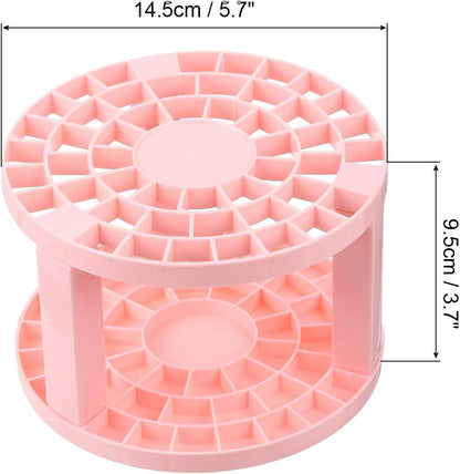 PATIKIL 1pcs White Minimalist Plastic Paint Brush Holder, 49 Holes Round Artist Desk Makeup Pencil Organizer