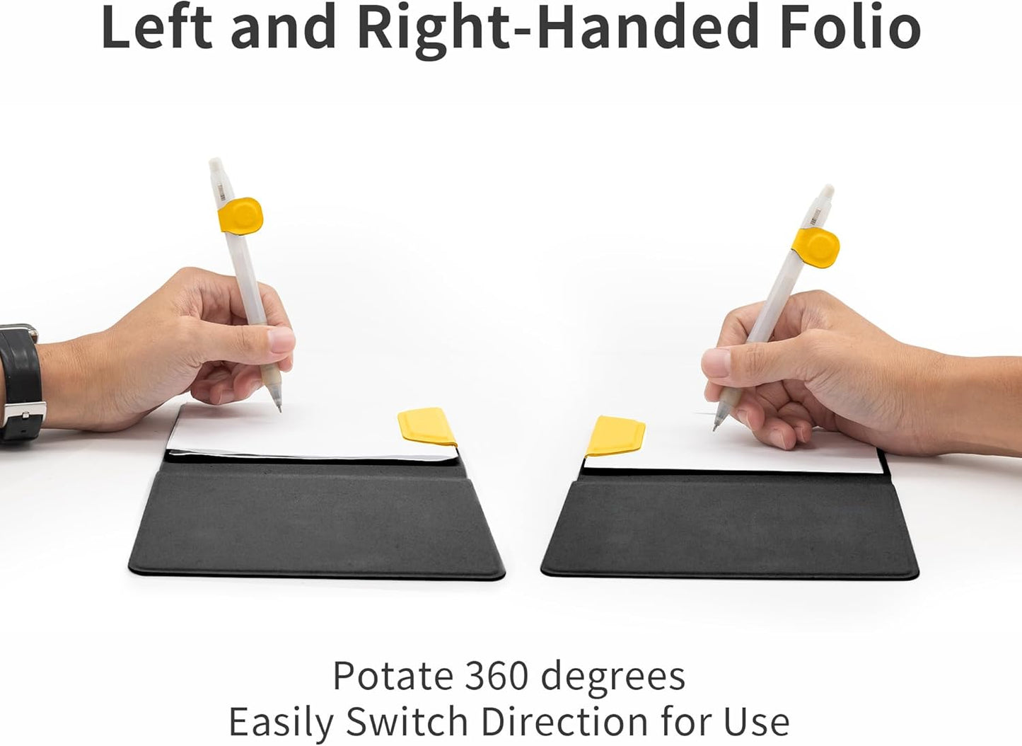 LHiDS A6 Magnetic Padfolio Organizer with Pen Holder & Notepad – Compact Magnetic Notebook Folder for Quick Notes, Work, Study – Classic Yellow