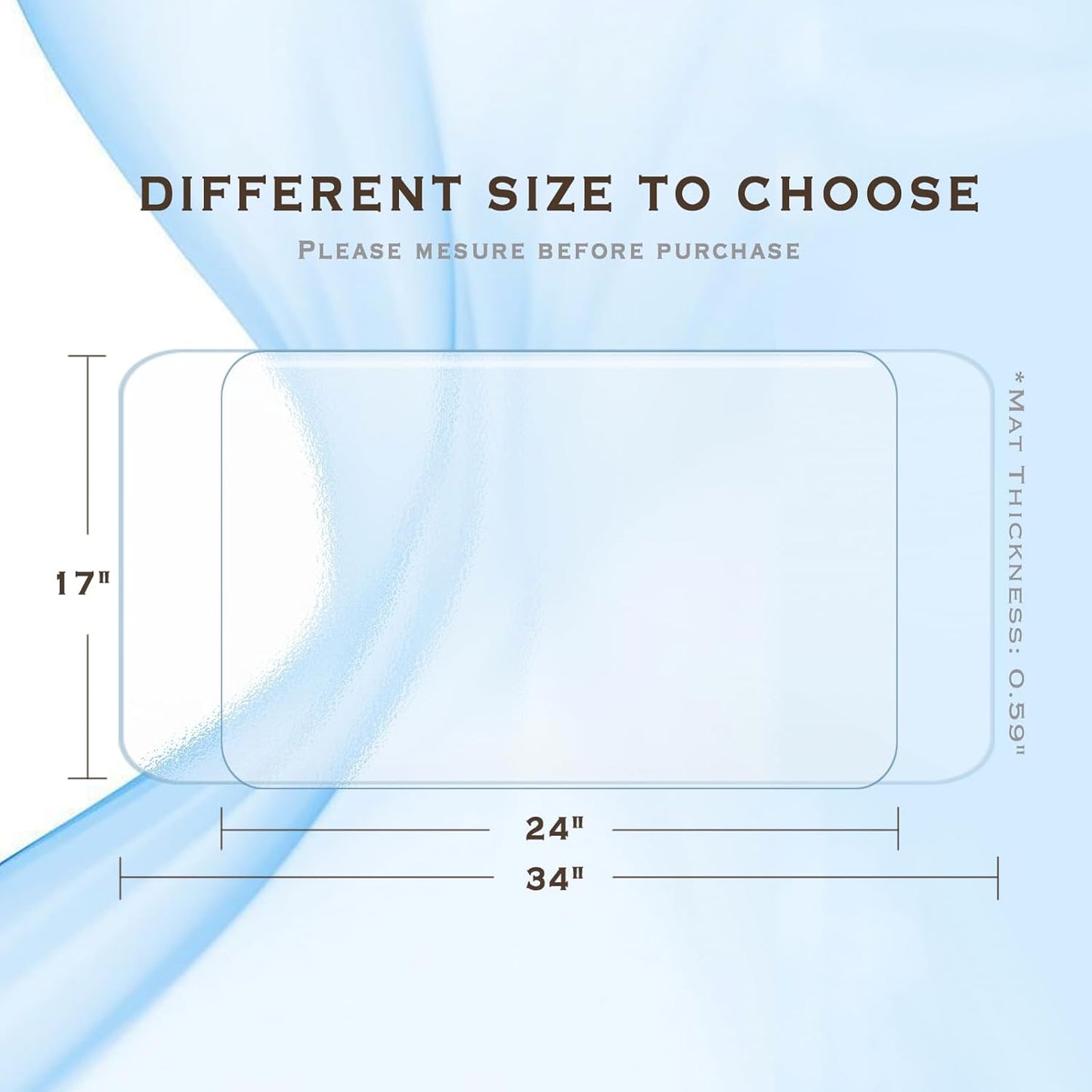 Clear Desk Mat, Clear Desk Pad 24 x 17 in, Desk Protector Mat for Writing & Working, Table Protector Anti-Water & Heat Resistant, for Home & Office, RBDM02T