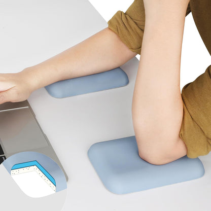 Leolee Elbow Rest Pads for Desk, Black Ergonomic Arm Rest Pads with Memory Foam & Non-Slip Base, Armrest Cushion Support Pad Relieve Elbow and Wrist Pain for Computer, Office, 2 Packs
