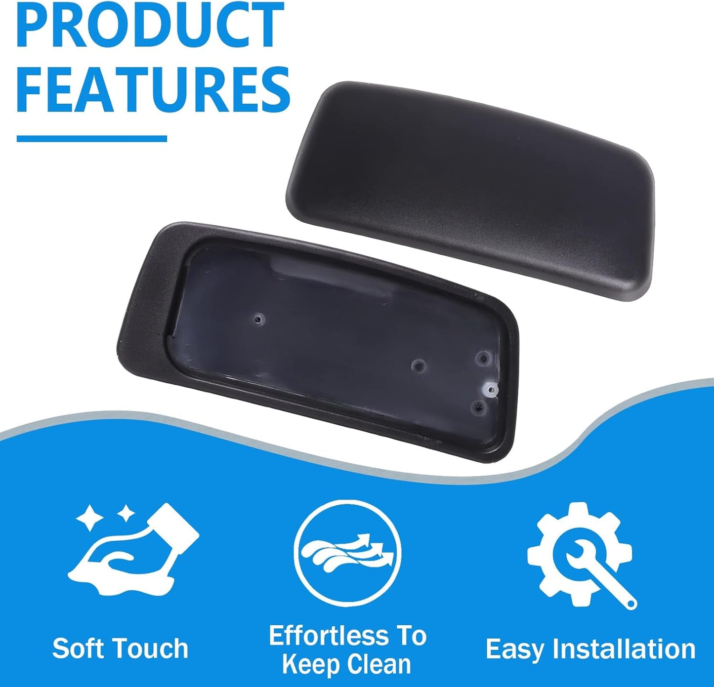 Arm Pads Caps Replacement, Chair Armrest Pads Compatible with Haworth Zody Office Chair 1 Pair (Black)