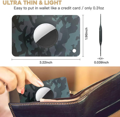 2 Pack Ultra Thin Wallet Holder Card Case for Apple AirTag, Lightweight GPS Tracker Cover for Wallet, Purse, Handbag, Keys, Clutch Bag
