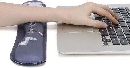 RICHEN Keyboard Wrist Rest and Mouse Pad with Wrist Support, Memory Foam Set for Gaming and Office, Comfortable & Lightweight for Easy Typing & Pain Relief (White Butterflies)