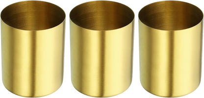 PATIKIL Pencil Holder, 3 Pack Pen Holder for Desk Stainless Steel Pencil Holders Cup Organizer Makeup Brush Holder for Desk Accessories, Silver