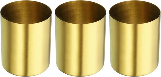 PATIKIL Pencil Holder, 3 Pack Pen Holder for Desk Stainless Steel Pencil Holders Cup Organizer Makeup Brush Holder for Desk Accessories, Silver