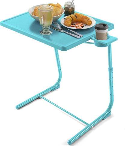 HUANUO TV Tray, Adjustable TV Tray Table - TV Dinner Tray on Bed & Sofa, Comfortable Folding TV Tray with 6 Height & 3 Tilt Angle Adjustments (Black)