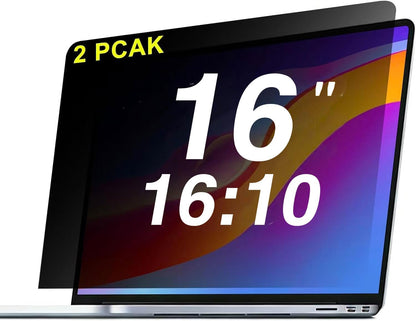 【2 Pack】 15.6 Inch Laptop Privacy Screen Protector, 16:9 Aspect Removable Anti-Glare Blue Light Filter Protector - Scratch Resistant Data Privacy Screen Protecto