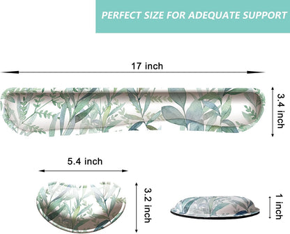 Keyboard Wrist Rest Mouse Wrist Support Set, Memory Foam Wrist Rest Pad for Computer Laptop Keyboard Mouse, Ergonomic Wrist Cushion Support for Typing Pain Relief, Gaming Home Office, Flowers Grass