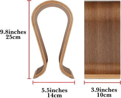 Linkidea Wooden Omega Headphones Stand/Wooden Headphone Hanger/Wood Headset Holder/Omega Earphone Desk Display Hanger - Wooden Headsets Walnut Finish