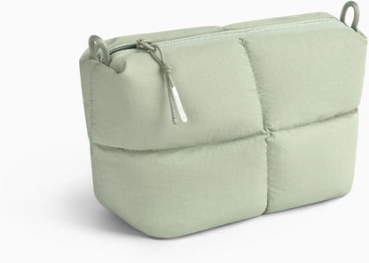 Comfyable Puffy Electronics Organizer Travel Case, Cute Tech Pouch for Women Men, Cable Storage Bag for Charger, Phone, Power Bank, Cord, Compact Tech Accessories Pouch, Rice