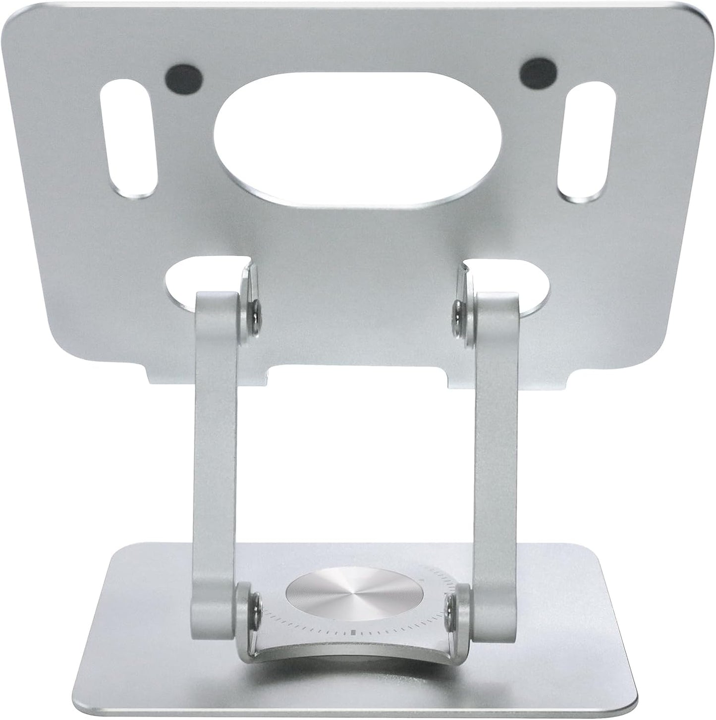 DCHAV Foldable Adjustable Drawing Tablet Stand for Desk iPad Holder Laptop Computer Riser 360 Rotating Ergonomic Aluminum Raised Table for Portable Monitor Phone 5-12 Inch Notebook, Silver