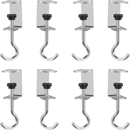 Delphinus 8 Pcs Adjustable Table Hooks for Hanging Bags, for Table & Desk Heavy Duty Metal Backpack Hooks