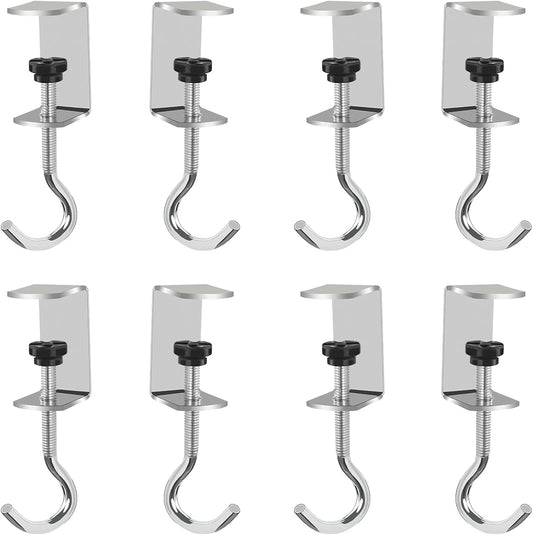 Delphinus 8 Pcs Adjustable Table Hooks for Hanging Bags, for Table & Desk Heavy Duty Metal Backpack Hooks