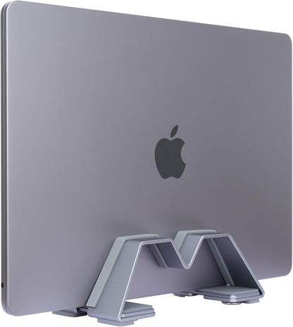 Adjustable Dual Vertical Laptop Stand - Supports 2 Devices Holder, Fit for All Laptops(10-30mm Thickness) - Fashion Design, Adjustable Width, Anti-Slip & Scratch-Resistant, Patented Design