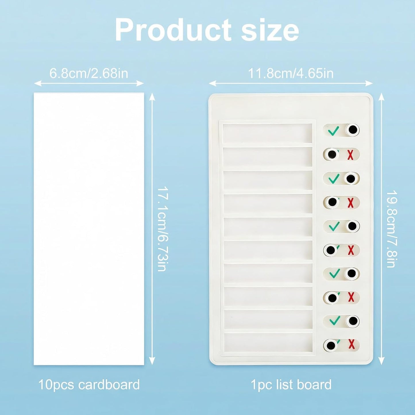 Dry Erase Chore Chart, Standable Whiteboard Checklist Board, ADHD Tools for Kids to Do List Checklist Task Board, Reusable My Chores Checklists Task Boards for Refrigerator, Wall, Desk with 10 Sliders