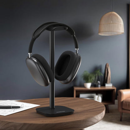 Headphone Stand, Desktop Headset Holder Heavy Base Desk Earphone Stand Aluminum Gaming Headset Hanger Rack Compatible with AirPods Max, AirPods Pro, Sony, Beats, Bose, Razer (White)