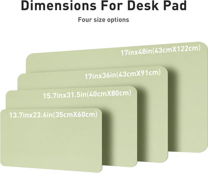 Aothia Leather Desk Pad Protector, Mouse Pad, Office Desk Mat, Non-Slip PU Leather Desk Blotter, Laptop Desk Pad, Waterproof Desk Writing Pad for Office and Home (Black,36" x 17") - Colors A
