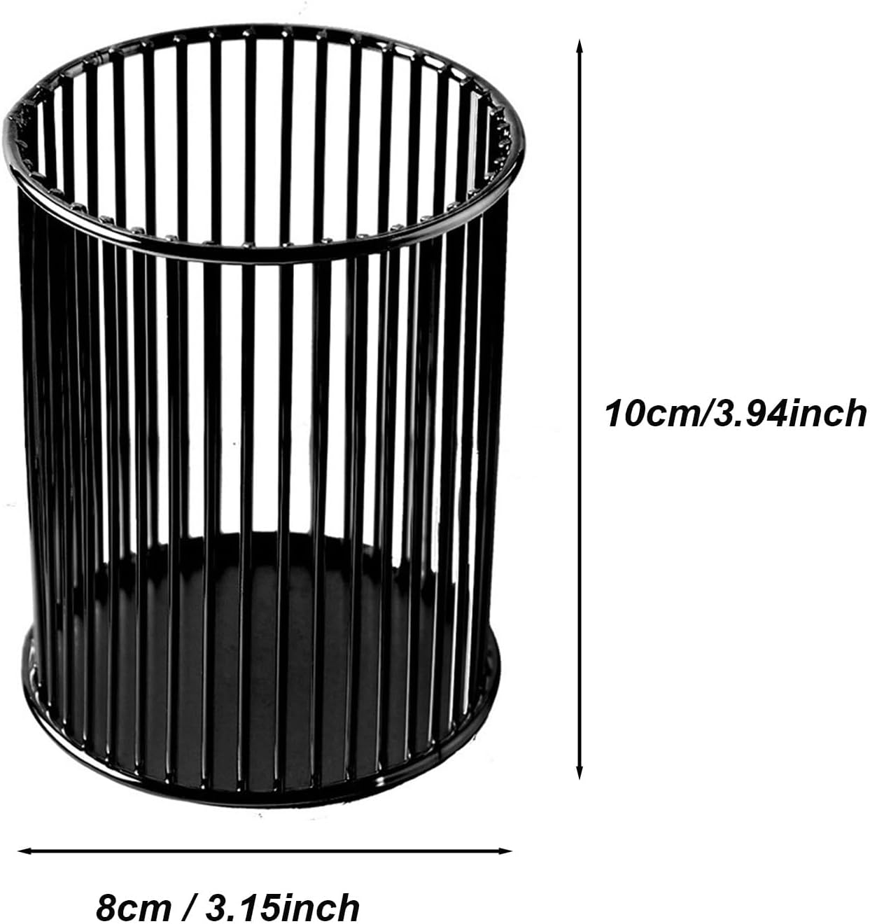 Metal Pen Holder Cup for Desk Makeup Brushes Pencil Holders Home Office Organizer Black