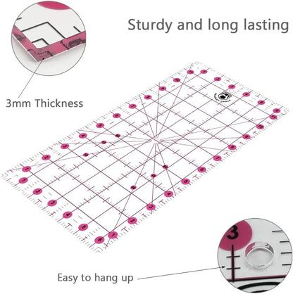 Headley Tools Rotary Cutter Set - 45mm Fabric Cutter, 5 Extra Rotary Blades, A3 Cutting Mat, Quilting Ruler and Sewing Clips, Craft Knife Set, Ideal for Crafting, Sewing, Patchworking, Purple