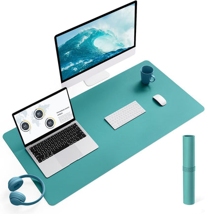 YSAGi Non-Slip Leather Desk Pad, Waterproof Laptop Computer Desk Keyboard Mat, Table Protector Blotter Mat, Large Mouse Pad for Office/Work/Home/Decor(Black, 31.5" x 15.7")