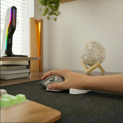 HornsX1 Right-Handed Ergonomic Gliding Palm Rest for Mouse, Wrist Rest Pad, Reduce Wrist Pain, Anti-Fatigue, for Gaming/Office Work Casual Use - White, 1 PCS