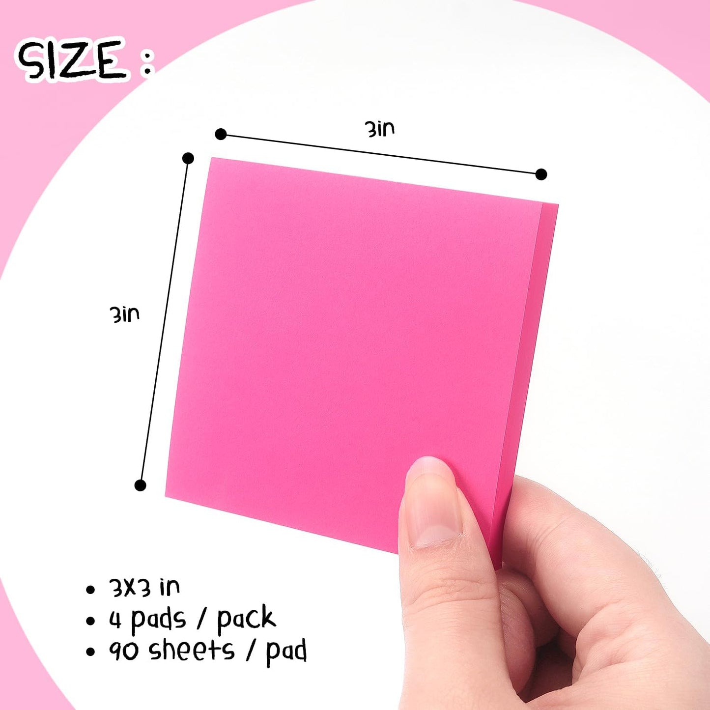 Osboo Sticky Notes 3x3 Pop Up Self-Stick Notes Pads with 6 Bright Colors, Easy to Post for Office, School, Home, 6 Pads/Pack, 100 Sheets/Pad(Pop Up)