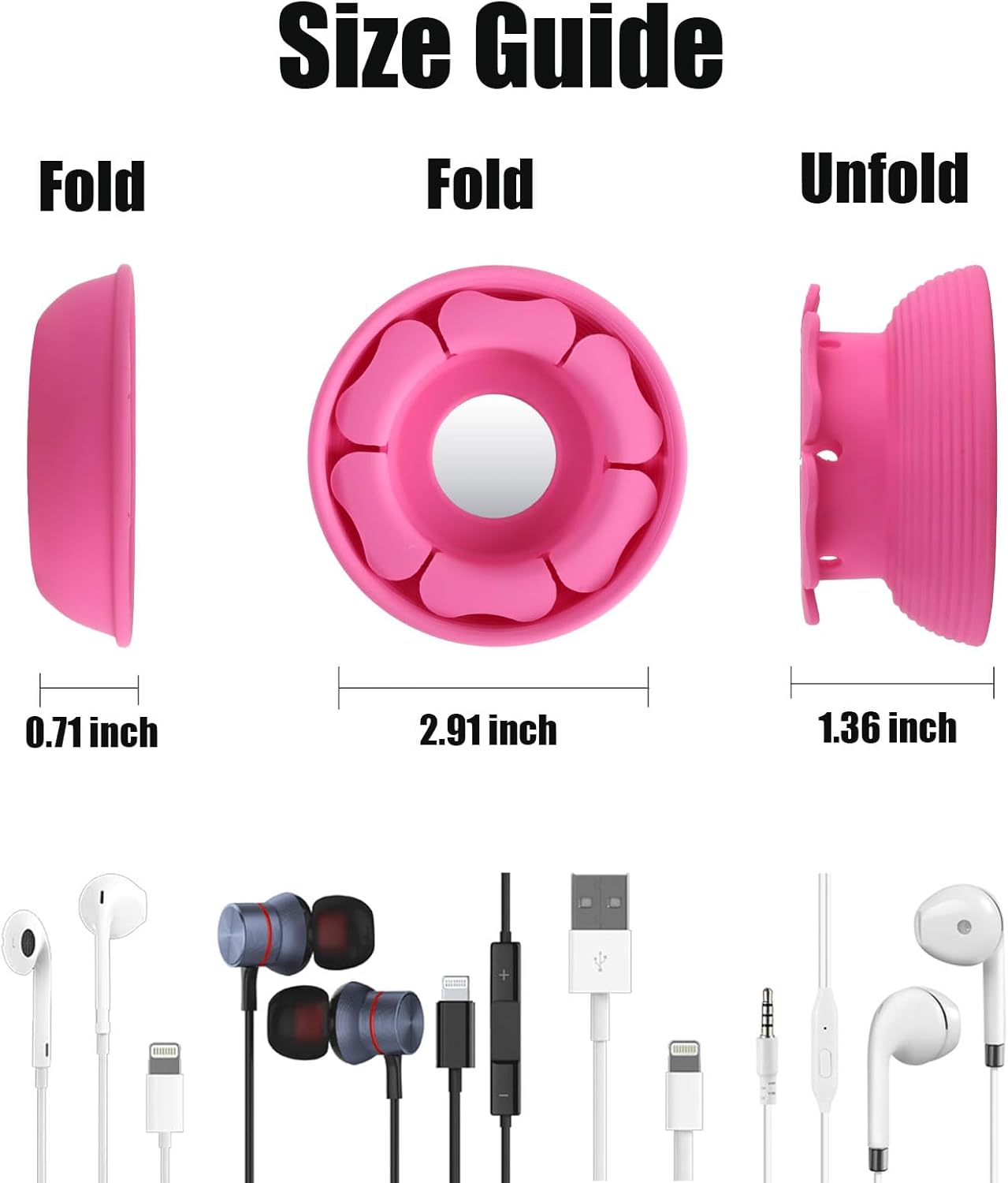 MAIRUI Wired Earbud Case 3 Pack Earphone Headphone Cord Organizer Earbuds Wrap Soft Silicone Magnetic Holder Storage Tangle Free Cable Winder(Red/Blue/Green)