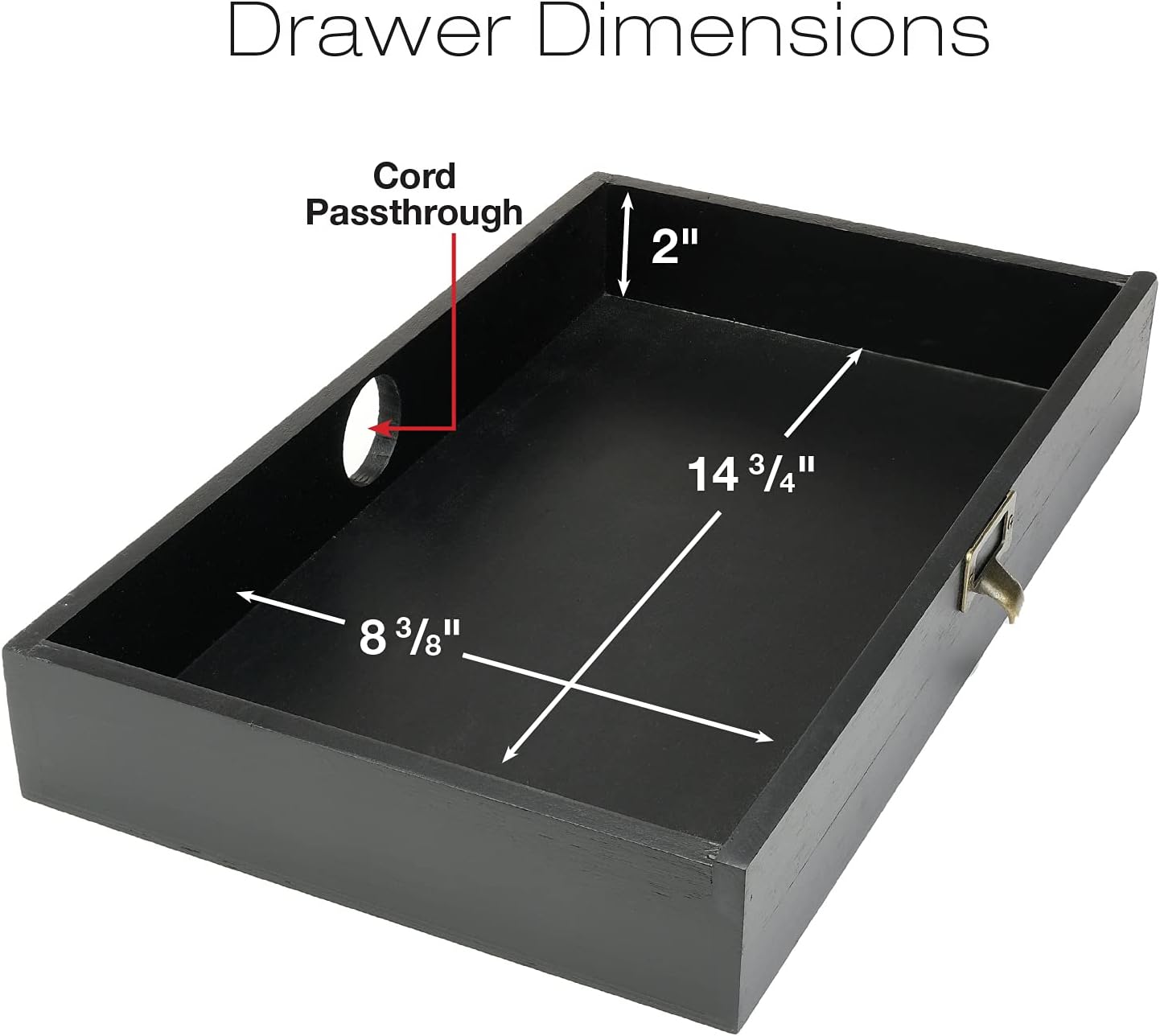 EXCELLO GLOBAL PRODUCTS Wooden Monitor Stand: Includes Drawer for Desktop Organization of Notebooks, Pens, Pencils & Office Supplies (White)