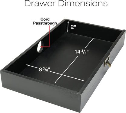 EXCELLO GLOBAL PRODUCTS Wooden Monitor Stand: Includes Drawer for Desktop Organization of Notebooks, Pens, Pencils & Office Supplies (White)
