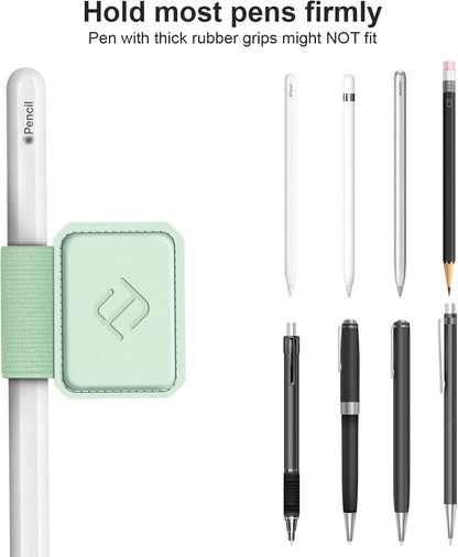 Fintie 4 Pack Pen Loop Holder for Apple Pencil Pro, Apple Pencil (USB-C / 1st / 2nd Generation) and Stylus Pens, Elastic Adhesive Leather Sleeve Attached to Cases, Black