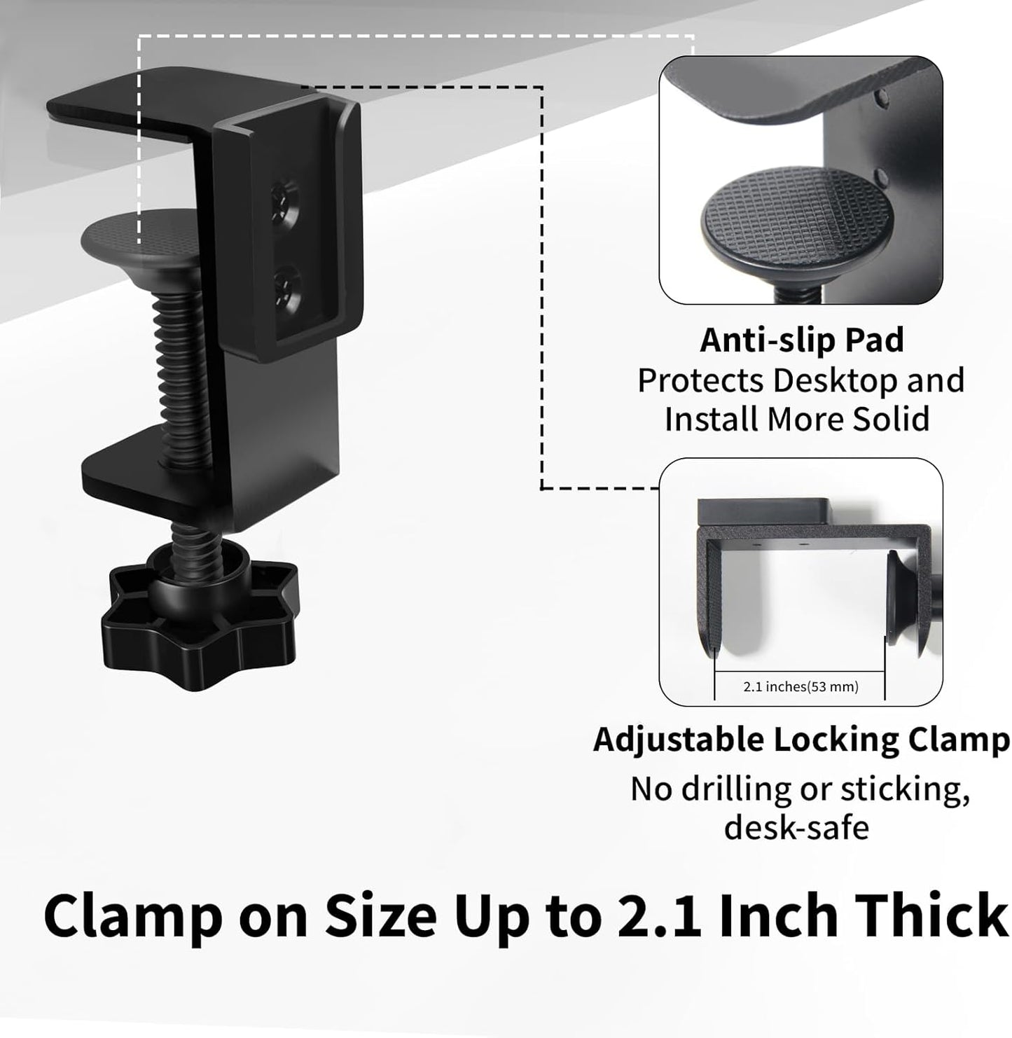 Deeper Desk Cup Holder, OOKUU Anti-Spill Cup Holder for Desk or Table, Sturdy and Durable, Easy to Install, Enough to Hold Coffee Cups, Water Bottles, Gaming PC Office Accessories, Black